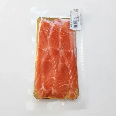 Форель морская слабой соли в нарезке "Rybstory", 100 - 150 г (цена указана за 100 г)