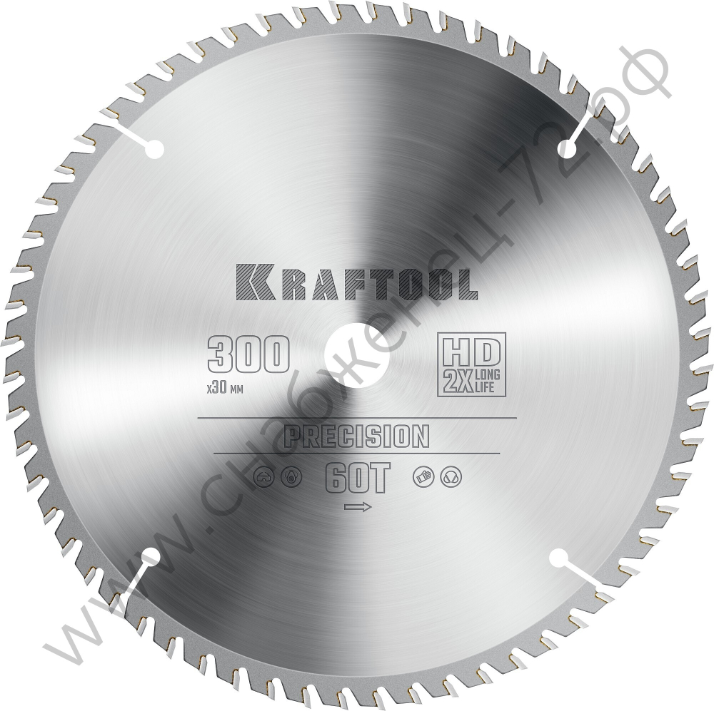 KRAFTOOL PRECISION 300х30мм 60Т, диск пильный по дереву
