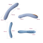Голубой интерактивный изогнутый вибратор 19,6см с функцией пенетрации Svakom Ava Neo App-Compatible Thrusting Vibrator SA059B
