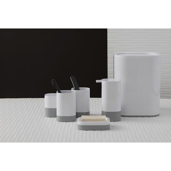 Стакан для зубных щеток tyer, 470 мл, белый/серый