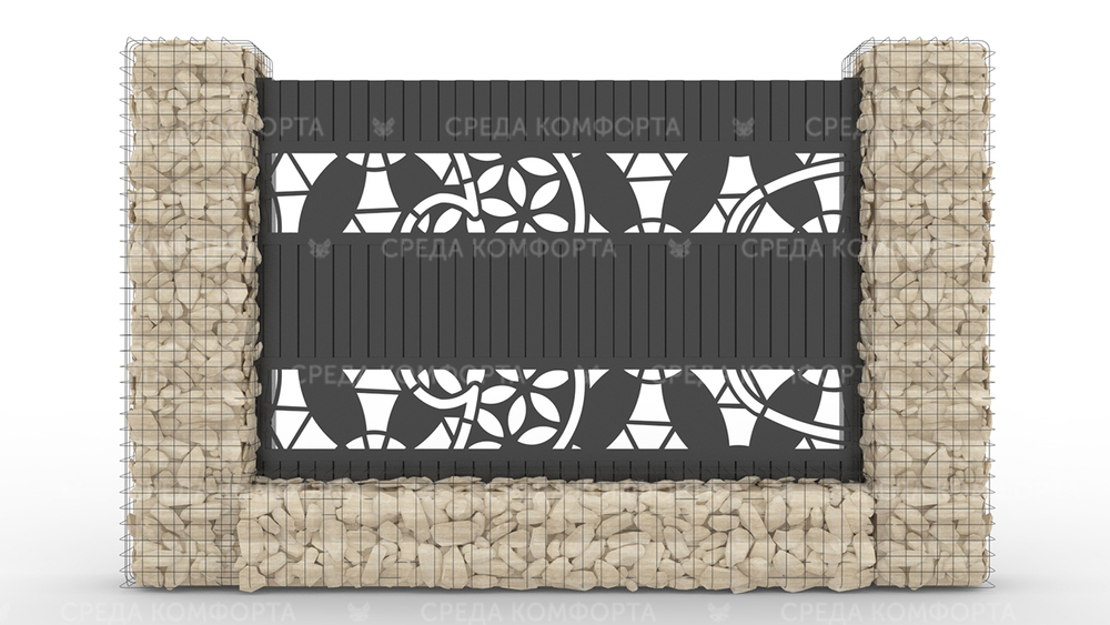 Забор из профлиста 2500х2000 мм ZBR0033 (ворота)