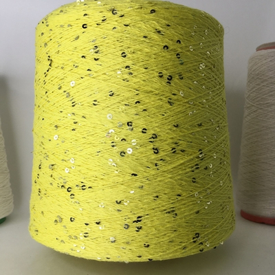 SPLENDORE; 100% хлопок, пайетки; 600м/100гр; цвет: лимонно-желтый, пайетки белое золото;