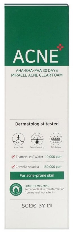 Some By Mi очищающая пенка AHA-BHA-PHA 30 days miracle acne, 100 мл, 120 г