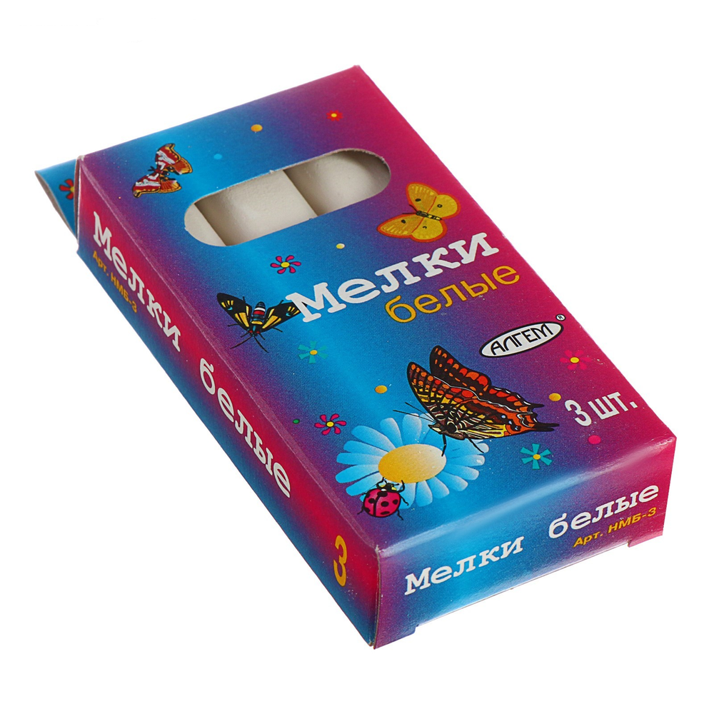 Мелки белые 3шт.в ассорт. (Алгем)