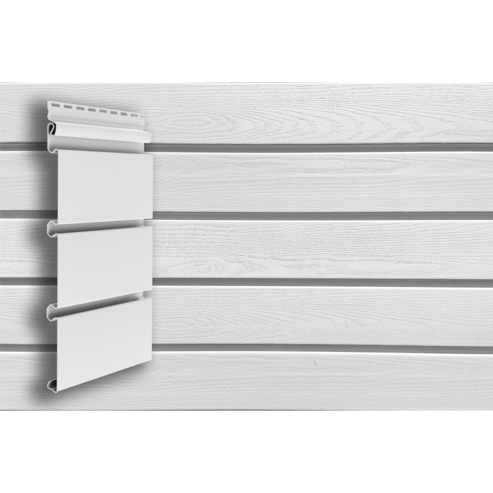 Сайдинг Grand Line Classic Архитектурный Планкен белый 3000 мм