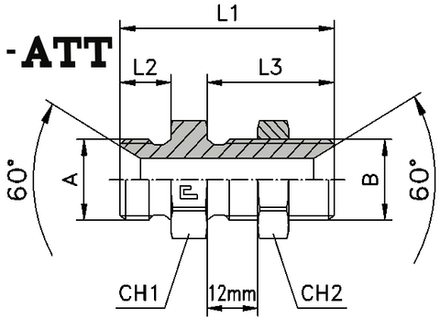 Соединение P BSP 3/8" BSP 3/8" ATT