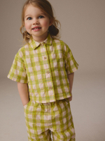 Рубашка с коротким рукавом и брюки в комплекте для девочки Next E86-988, Салатовый, Молочный