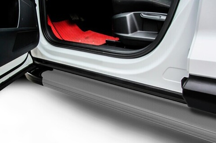 Пороги алюминиевые Haval F7/F7X (2019-2022) Optima графитовые