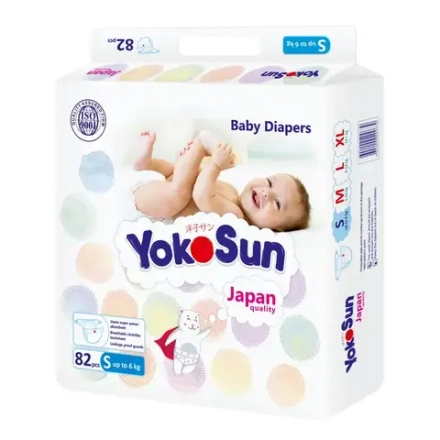 Подгузники YokoSun S (до 6 кг), 82 шт