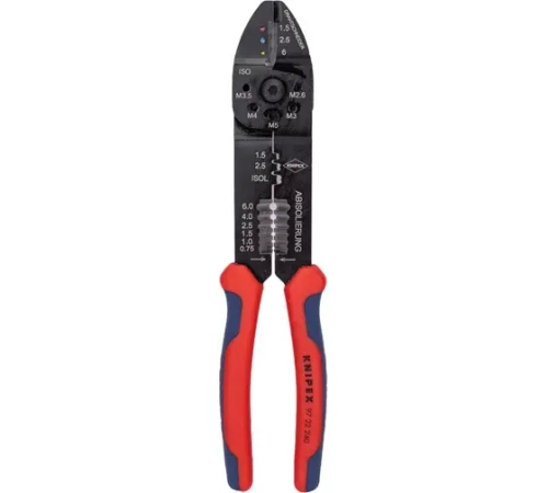 KNIPEX Пресс-клещи для резки и зачистки кабеля 0.5-6.0 мм (AWG 20 - 10)