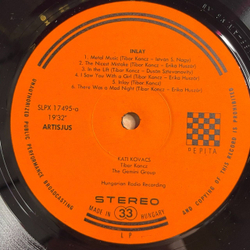 Винтажная виниловая пластинка LP Kovacs Kati Кати Ковач Intarzia (Венгрия 1975)