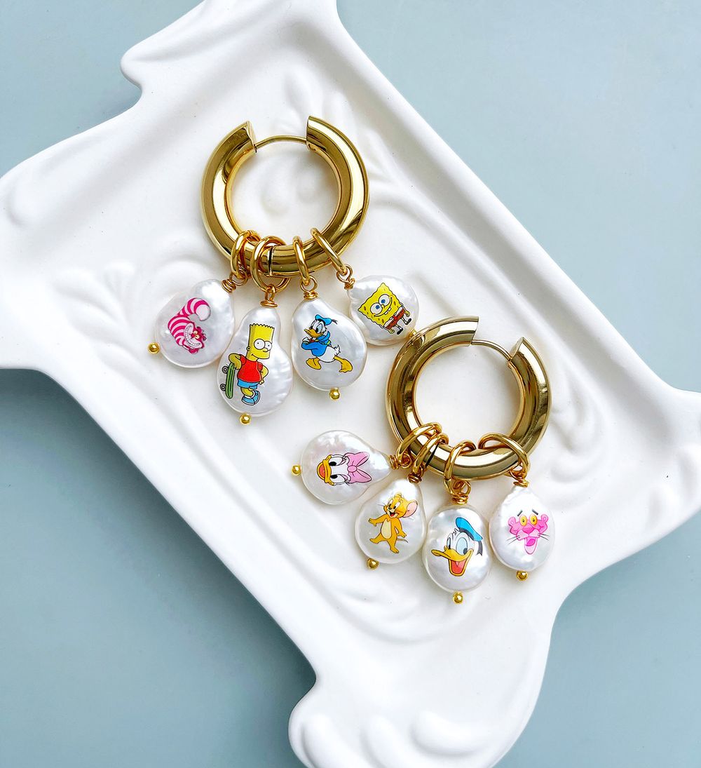 Подвеска жемчуг с изображением  the Simpsons (12-16 мм)