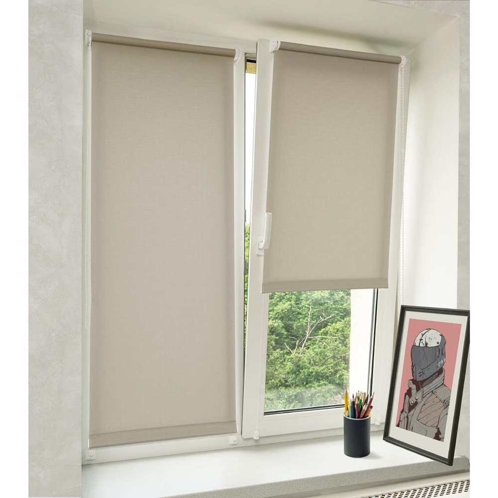 Рулонная штора Лен РБ, 160х52 см, шир.крепл. 56 см, сер, СРШ-01МЭ-2404