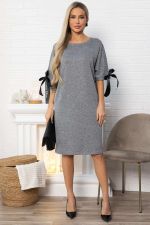Платье с бантами Кайла (серое) П14873-10М LT Collection