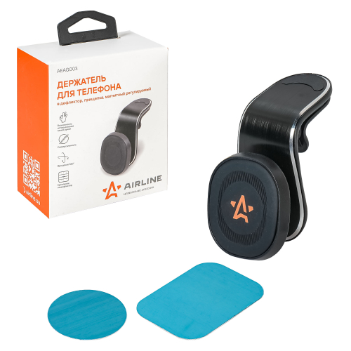 Держатель телефона Airline на дефлектор прищепка магнитный регулируемый