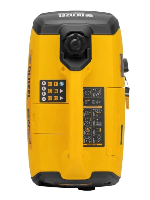 Генератор инверторный DENZEL GT-1200iS, 1.2 кВт и 53.5 см3 объем двигателя, 2.4 л объем топливного бака, ручной стартер и режим ECO, 1 розетка и выход постоянного тока 12 В, 94701