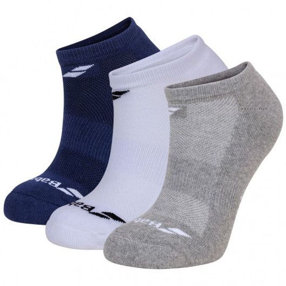 Теннисные носки Babolat Invisible 3 Pairs Pack Socks - white/estate blue/grey