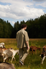 Рубашка "Linen" оливковая