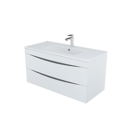 Тумба с умывальником IDDIS Cloud, подвесная, 100 см, белая, CLO10W1i95K