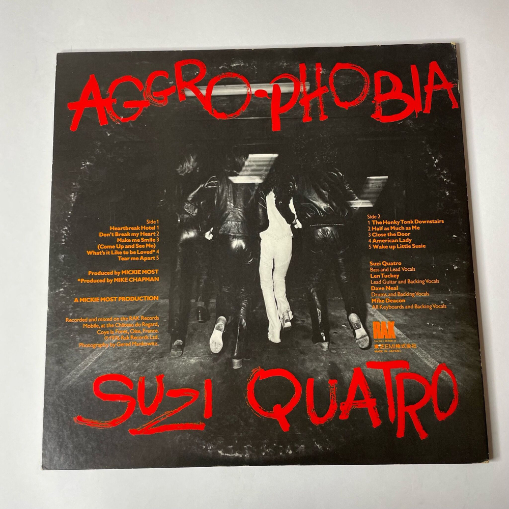Винтажная виниловая пластинка LP Suzi Quatro Aggro Phobia (Japan 1976) (Obi)