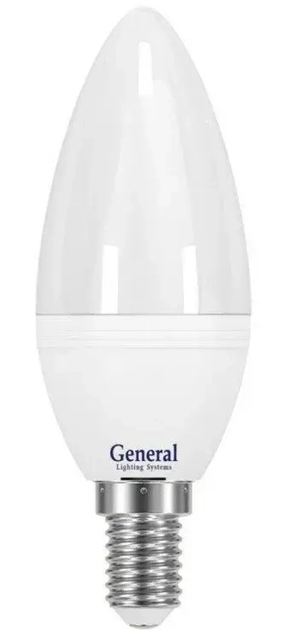 Лампа светодиодная GENERAL, Е27, 8Вт, С37 (свеча), 220В, 600лм, 4000К
