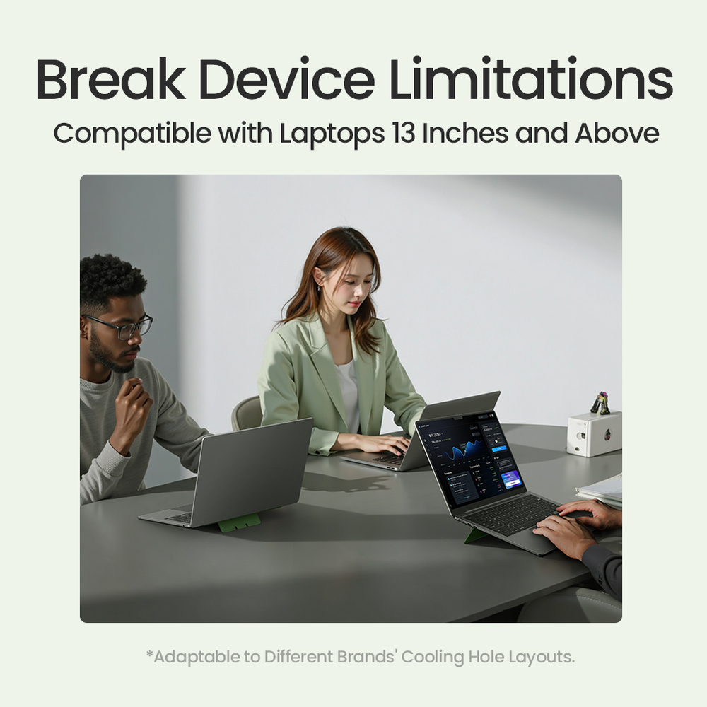 Тонкая складная подставка серого цвета от Nillkin для ноутбука, серия DualWing Adhesive Laptop Stand