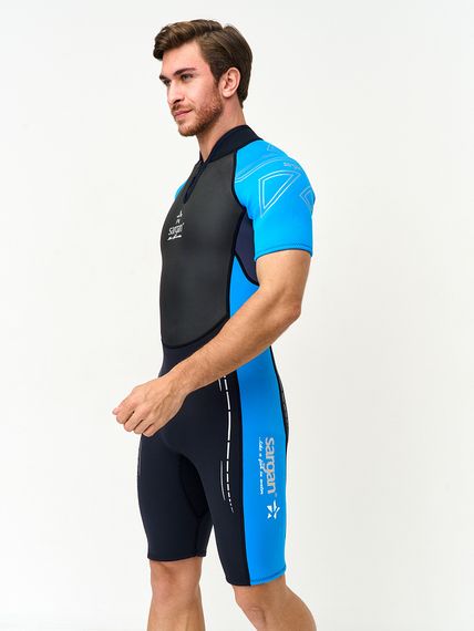 Гидрокостюм Sargan Nero 2.0 Shorty men 3 мм черно-голубой