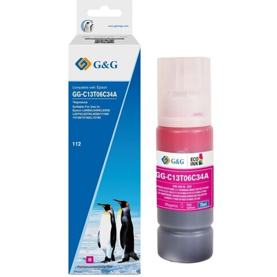 Чернила G&G, аналог Epson C13T06C34А №112 для L6550/6570/11160/15150/15160 пурпурный 70мл