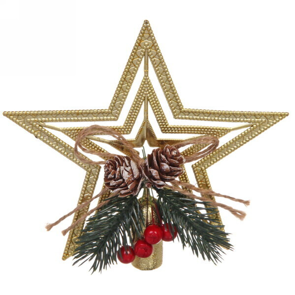 Звезда на ёлку «Волшебство ночи» шишки 14,5*14,5 см, Золото