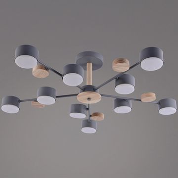 03758-0.3-10 GREY+WOOD GX53 светильник потолочный