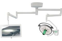 Потолочный одноблочный светодиодный операционный светильник Паналед-120 с видеокамерой HD и рычагом с кронштейном для монитора