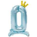 Шар фольгированный Цифра 0 81 см (Голубой)