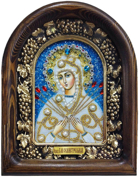 Икона Пресвятая Богородица Семистрельная бисер