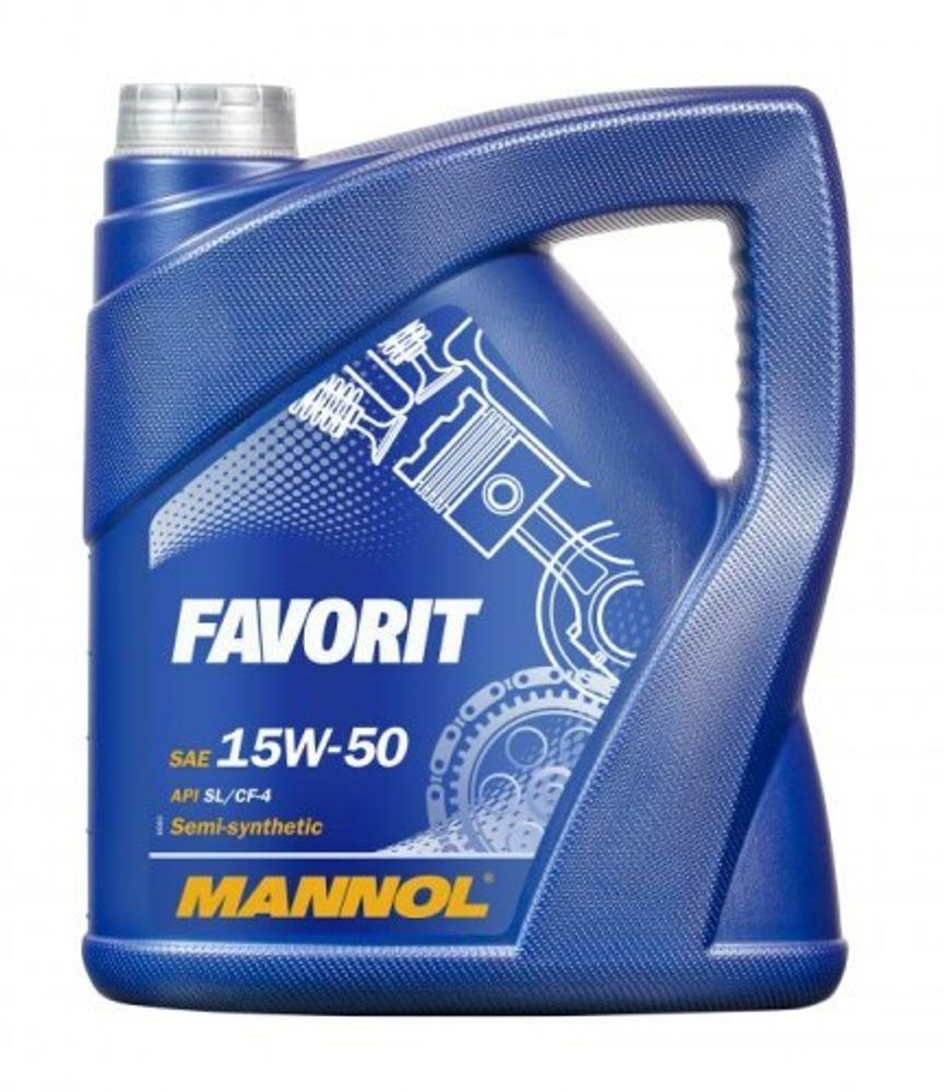 MANNOL 7510 Favorit 15W-50 SL/CF/CF-4 ACEA Масло моторное, 5л