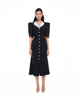 Платье Sillage (Силлаж) черное в белый горошек
