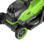 Газонокосилка аккумуляторная GREENWORKS 2520707UD 2x24V, 36 см, бесщеточная, c 2хАКБ 4 Ач и ЗУ