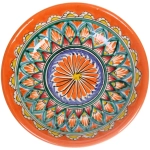 Тарелка глубокая 19*4см оранжевая Риштанская Керамика