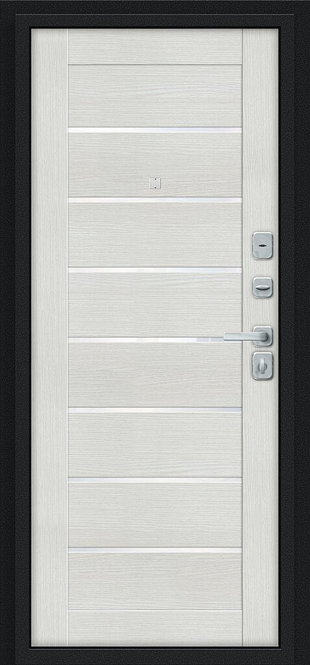 Техно/BChrome Букле черное/Bianco Melinga 205*96 правое