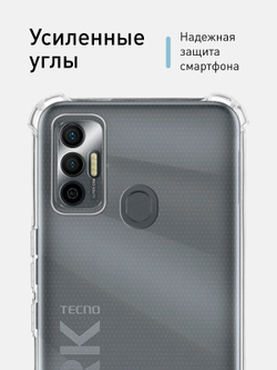Чехол ROSCO для Tecno Spark 7 оптом (арт. TCN-S7-HARD-TPU-TRANSPARENT)
