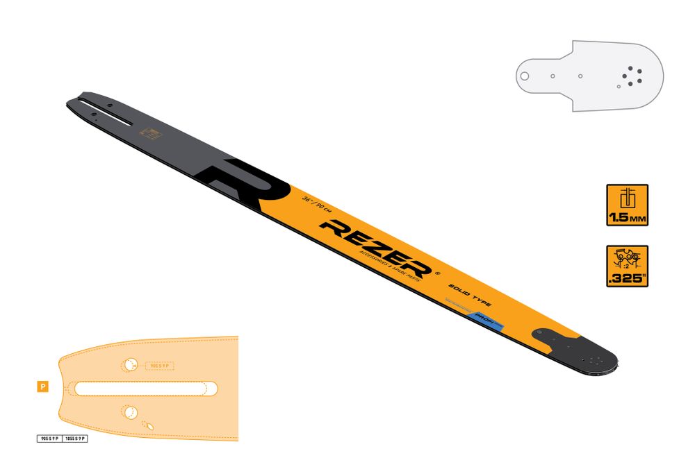 Rezer Profi 905 S 9 P Цельнометаллическая со съемным наконечником