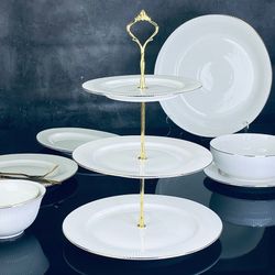 Lenardi 102-085 Трехъярусная этажерка MOON в под.уп.(х12)Фарфор