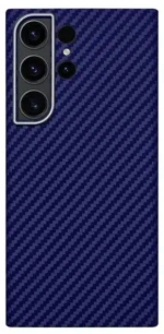 Чехол-накладка Kzdoo Keivlar Case для Samsung Galaxy S23+ карбоновый (черно-фиолетовый в полоску)