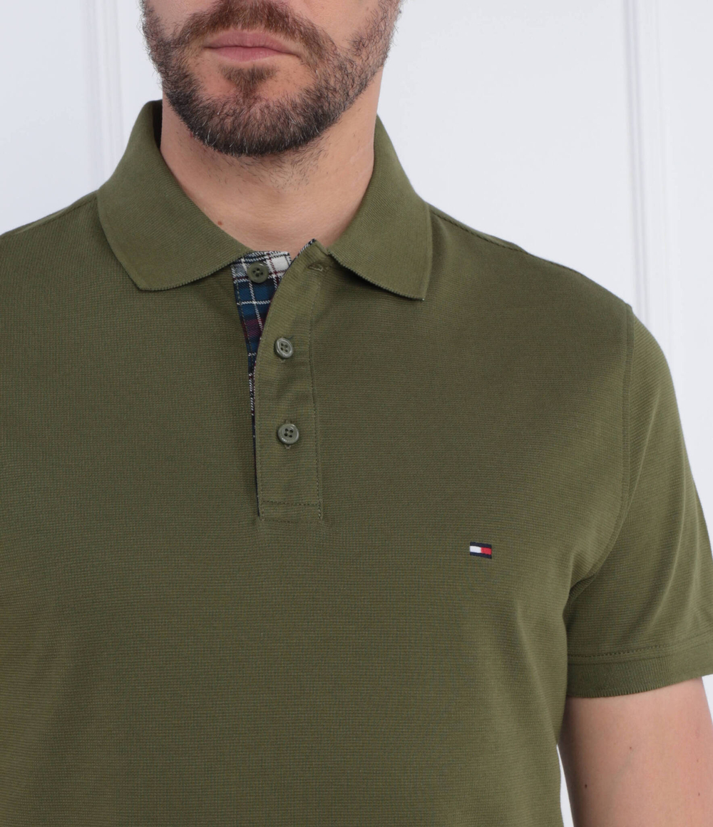 Поло GS CHECK PLACKET Tommy Hilfiger - зеленый(MW0MW33266)