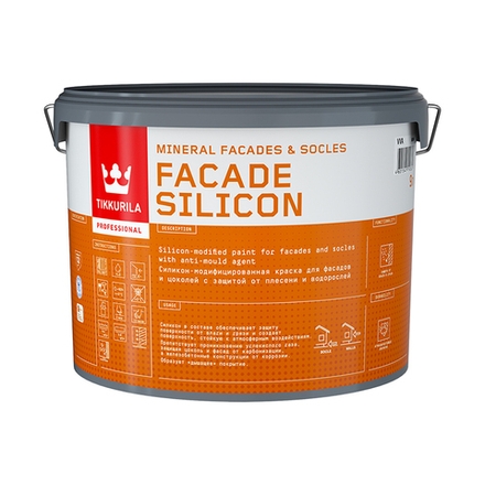 Краска для фасадов и цоколей Facade Silicon (Фасад Силикон) TIKKURILA 9л белый (база А)