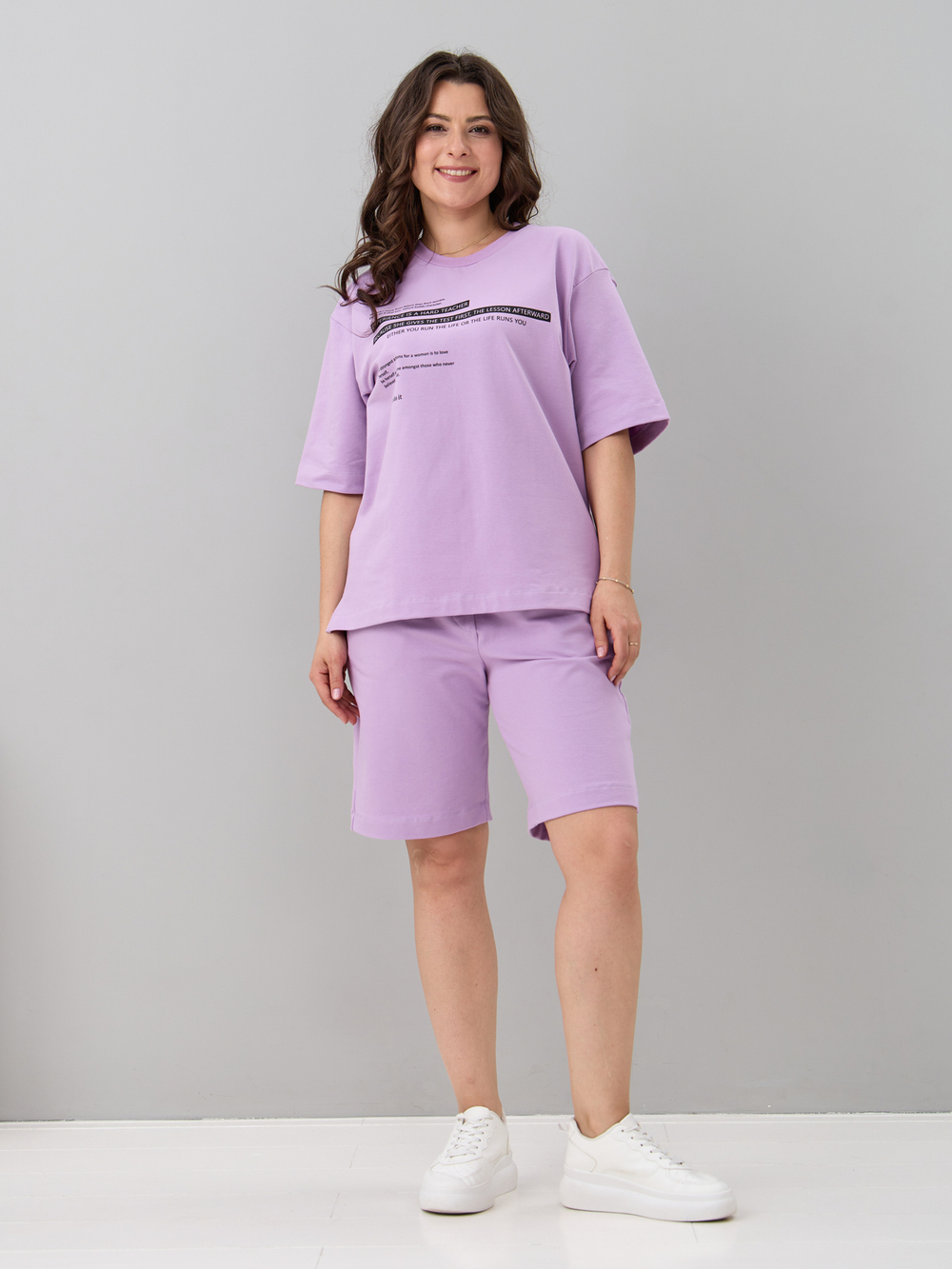 Костюм с шортами КНф-101П/лиловый