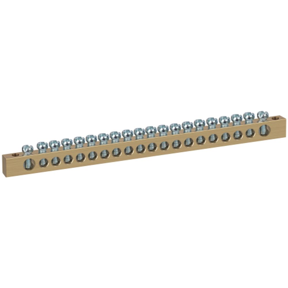 Шина ЭРА NO-122-27 PEN земля-ноль 8х12мм 20/2 латунная крепеж по краям