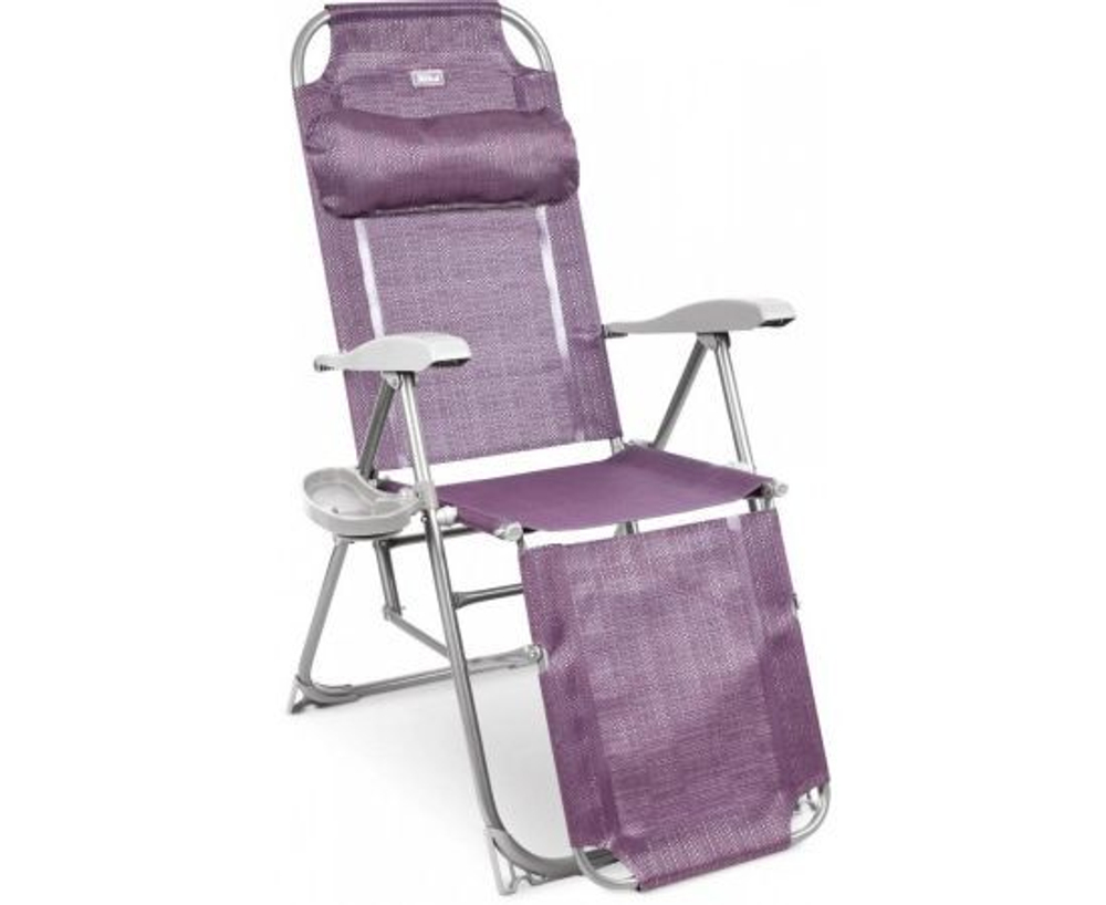 Шезлонг Кресло складное садовое для дачи Стул пляжный Мебель уличная ЛЕЖАК КШ3/1 НИКА цвет баклажановый