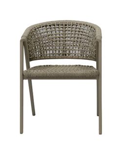"Амстердам" стул плетеный из роупа, каркас алюминий, роуп серый круглый
