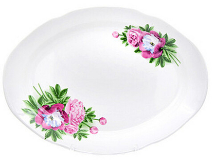 Блюдо овальное "ПИОН (Идиллия)" 33 см, Беларусь.