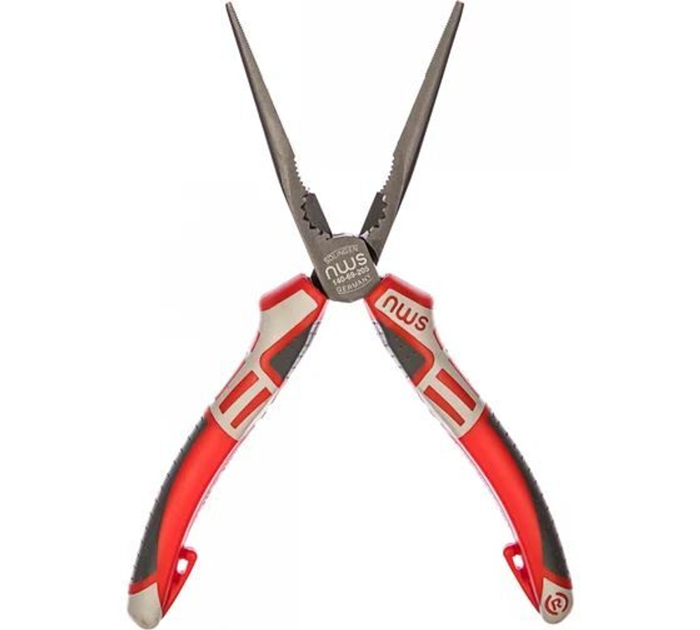 NWS Длинногубцы прямые 205 мм, покрытие TitanFinish, рукоятки SoftGripp 3K